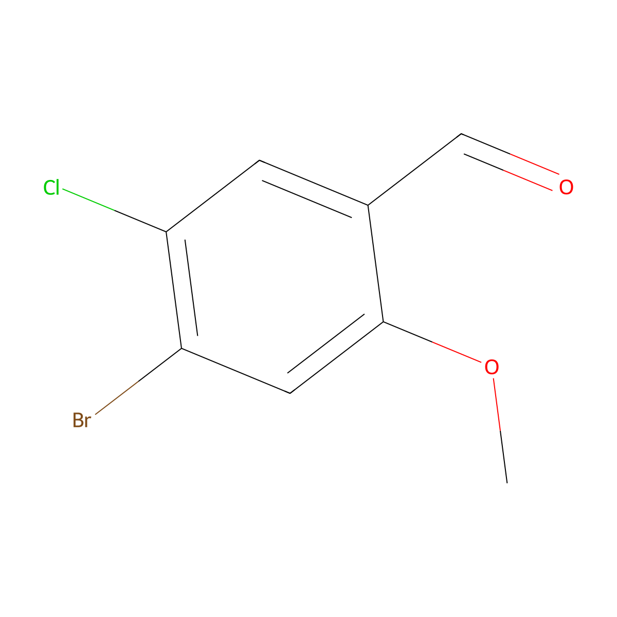 4-Bromo-5-chloro-2-methoxybenzaldehyde molecular structure, CAS 1781329-45-0