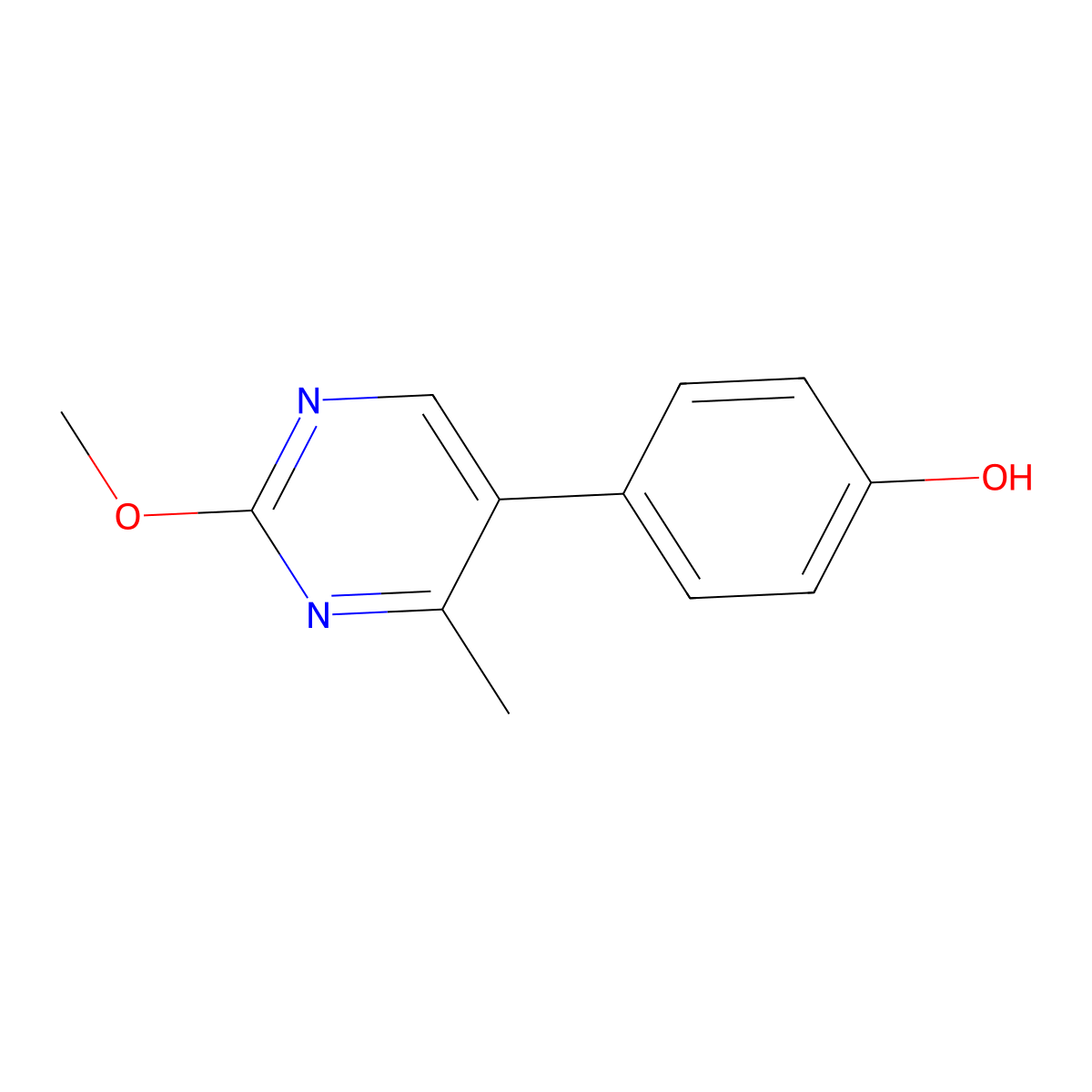 4-(2-Methoxy-4-methyl-5-pyrimidinyl)phenol molecular structure, CAS 1781329-46-1