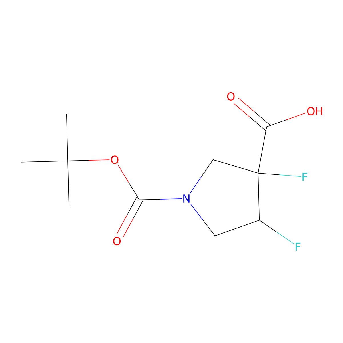 1-[(Tert-butoxy)carbonyl]-3,4-difluoropyrrolidine-3-carboxylic acid molecular structure, CAS 1781331-73-4
