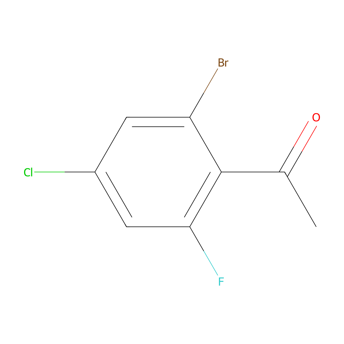 1-(2-Bromo-4-chloro-6-fluorophenyl)ethanone molecular structure, CAS 1781332-12-4