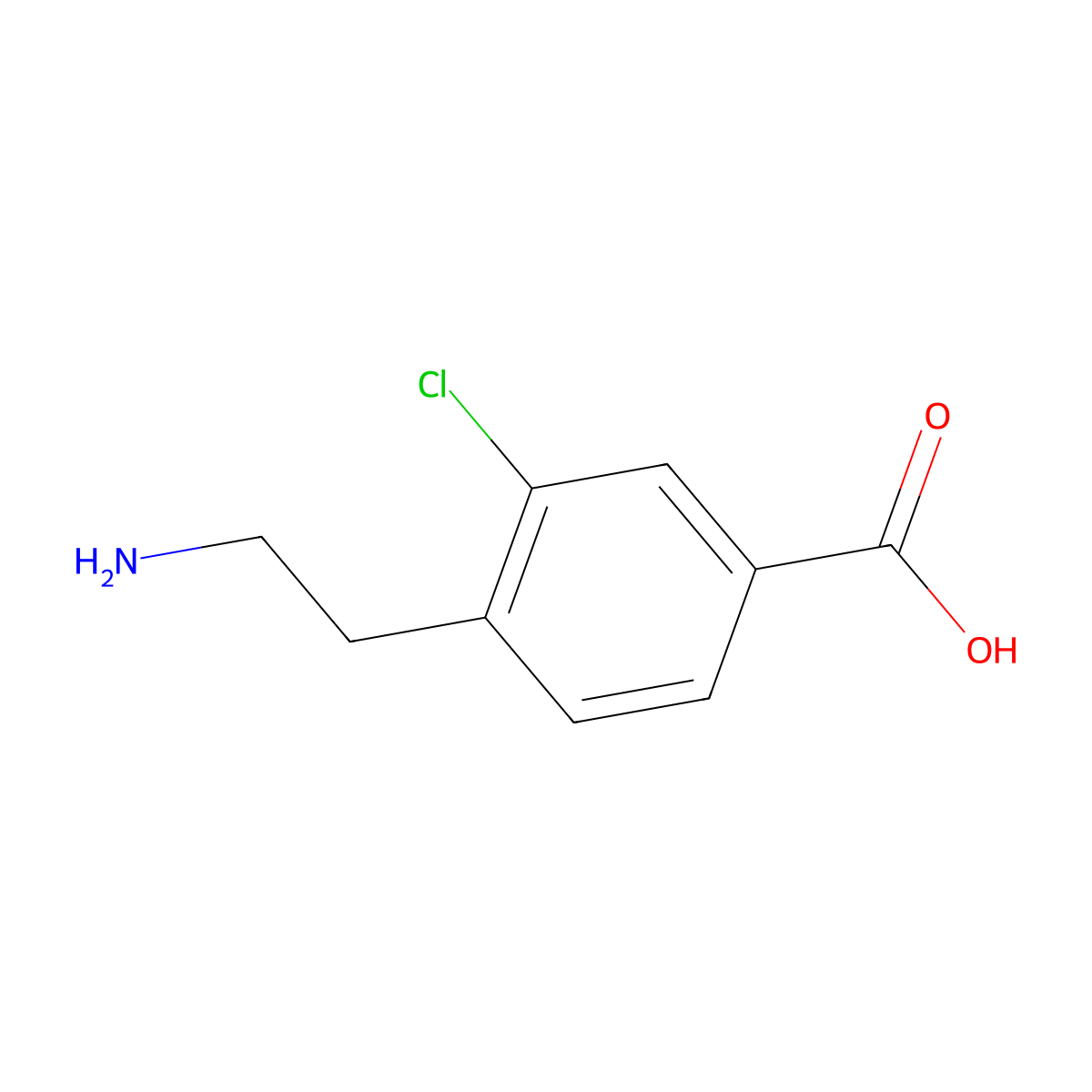 4-(2-Aminoethyl)-3-chlorobenzoic acid molecular structure, CAS 1781332-68-0