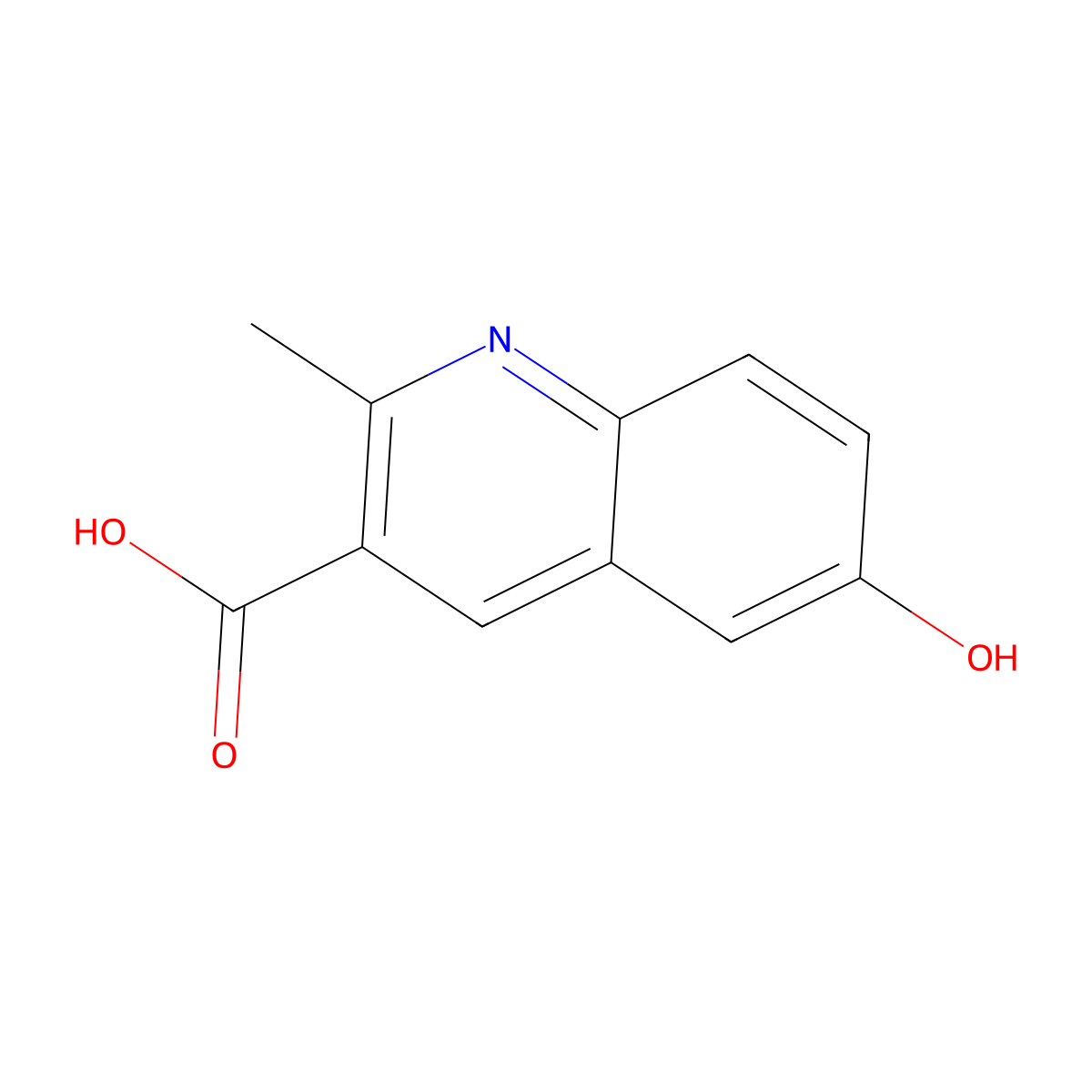 6-Hydroxy-2-methylquinoline-3-carboxylic acid molecular structure, CAS 1781337-28-7