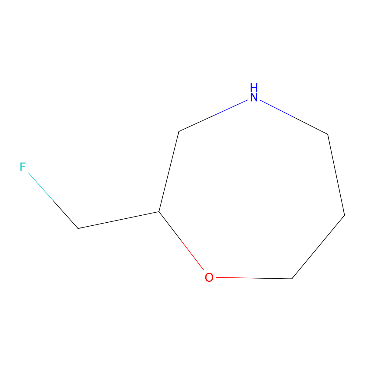 2-(Fluoromethyl)-1,4-oxazepane molecular structure, CAS 1781337-57-2