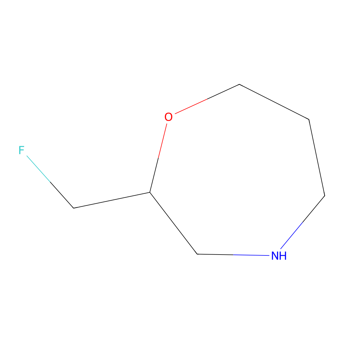 2-(Fluoromethyl)-1,4-oxazepane molecular structure, CAS 1781337-57-2