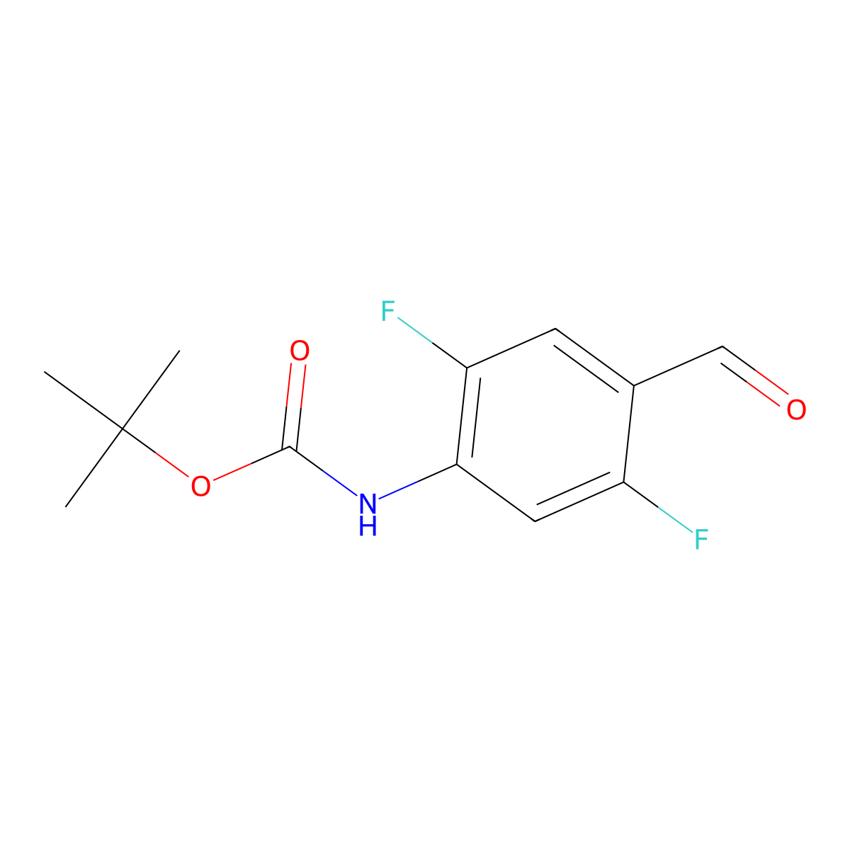 tert-butyl N-(2,5-difluoro-4-formylphenyl)carbamate molecular structure, CAS 1781337-94-7