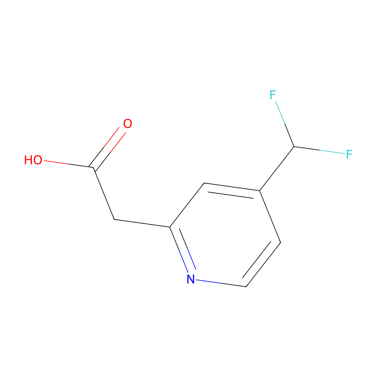 2-(4-(Difluoromethyl)pyridin-2-yl)acetic acid molecular structure, CAS 1781339-64-7