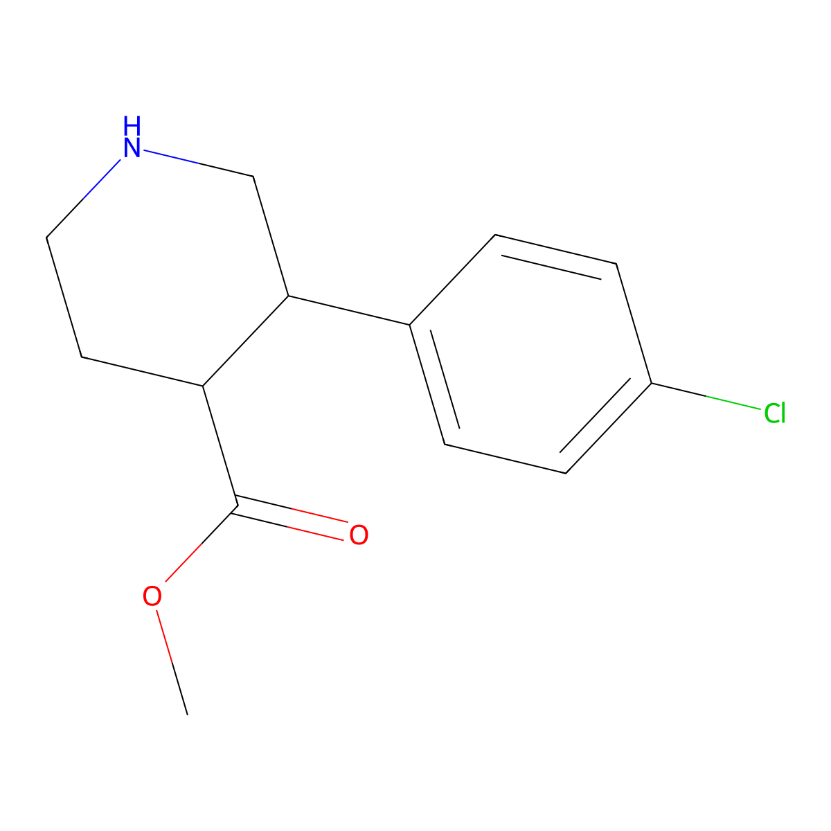 Methyl 3-(4-chlorophenyl)piperidine-4-carboxylate molecular structure, CAS 1781343-87-0