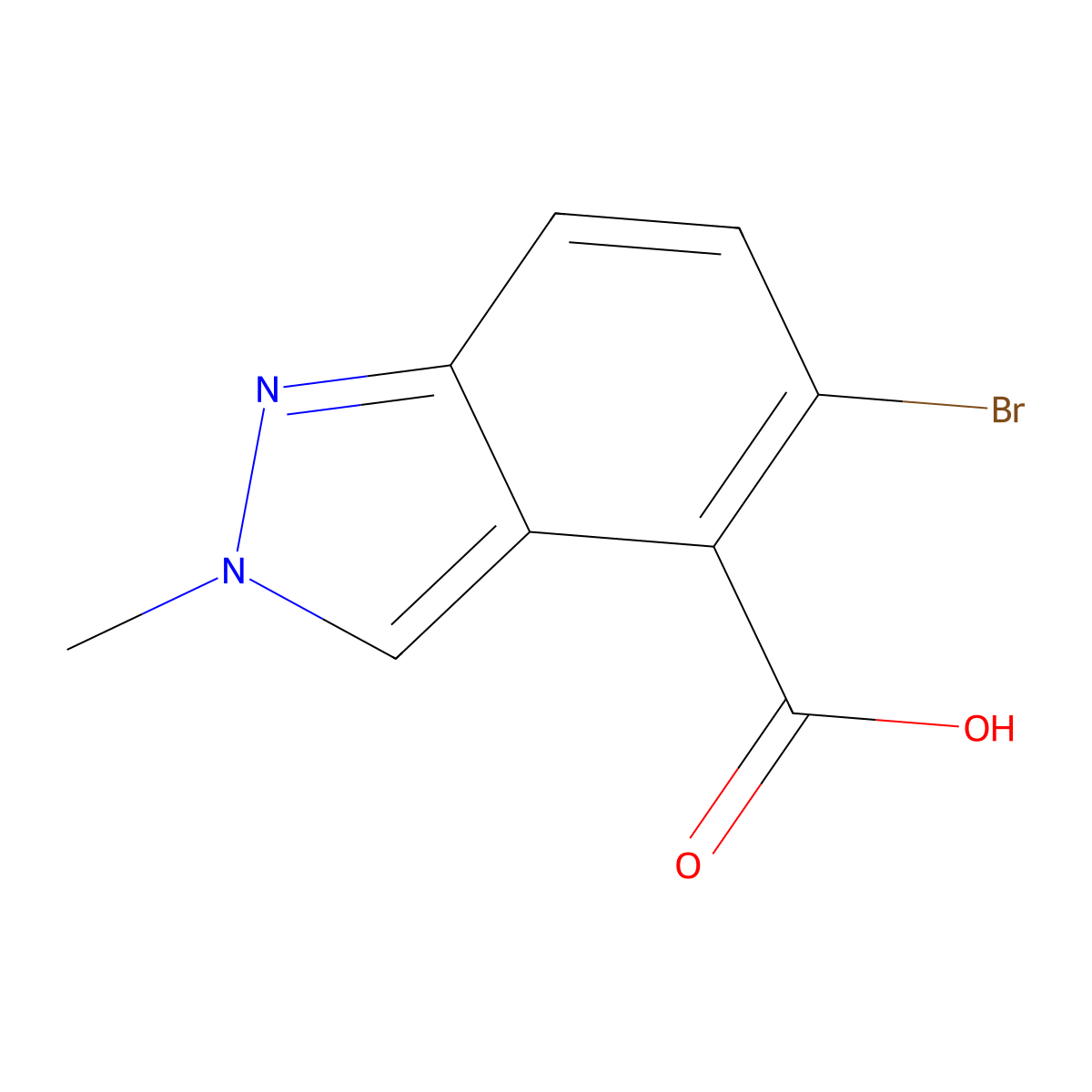 5-bromo-2-methyl-2H-indazole-4-carboxylicacid molecular structure, CAS 1781346-02-8