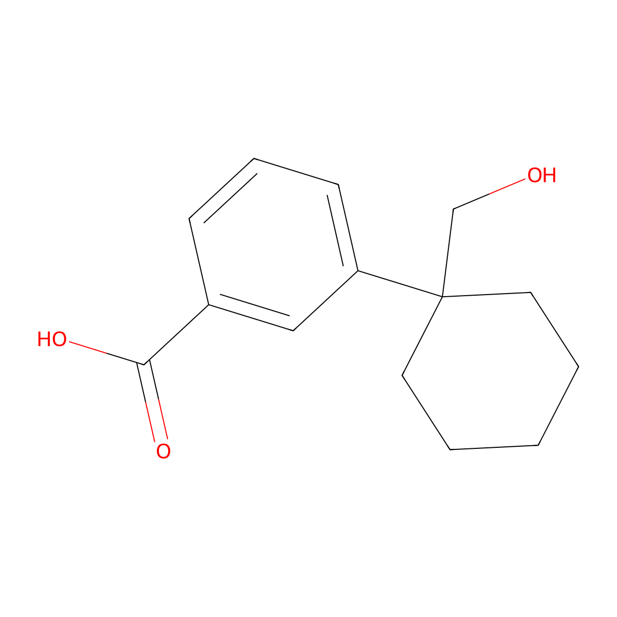 3-(1-(Hydroxymethyl)cyclohexyl)benzoic acid molecular structure, CAS 1781346-20-0