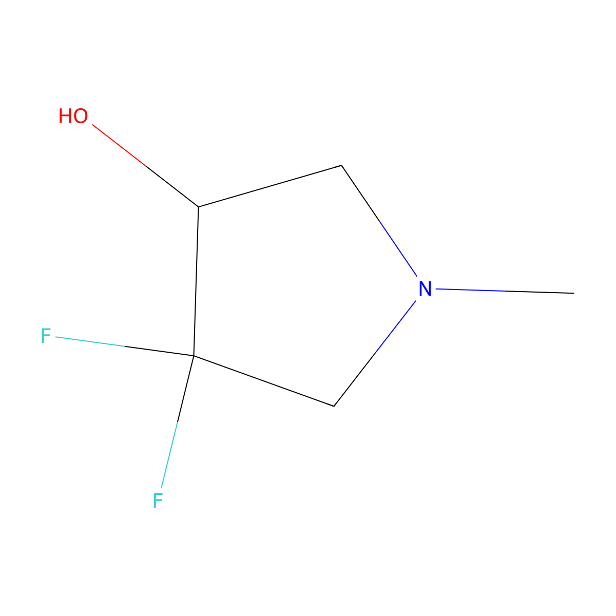 4,4-Difluoro-1-methylpyrrolidin-3-ol molecular structure, CAS 1781347-63-4