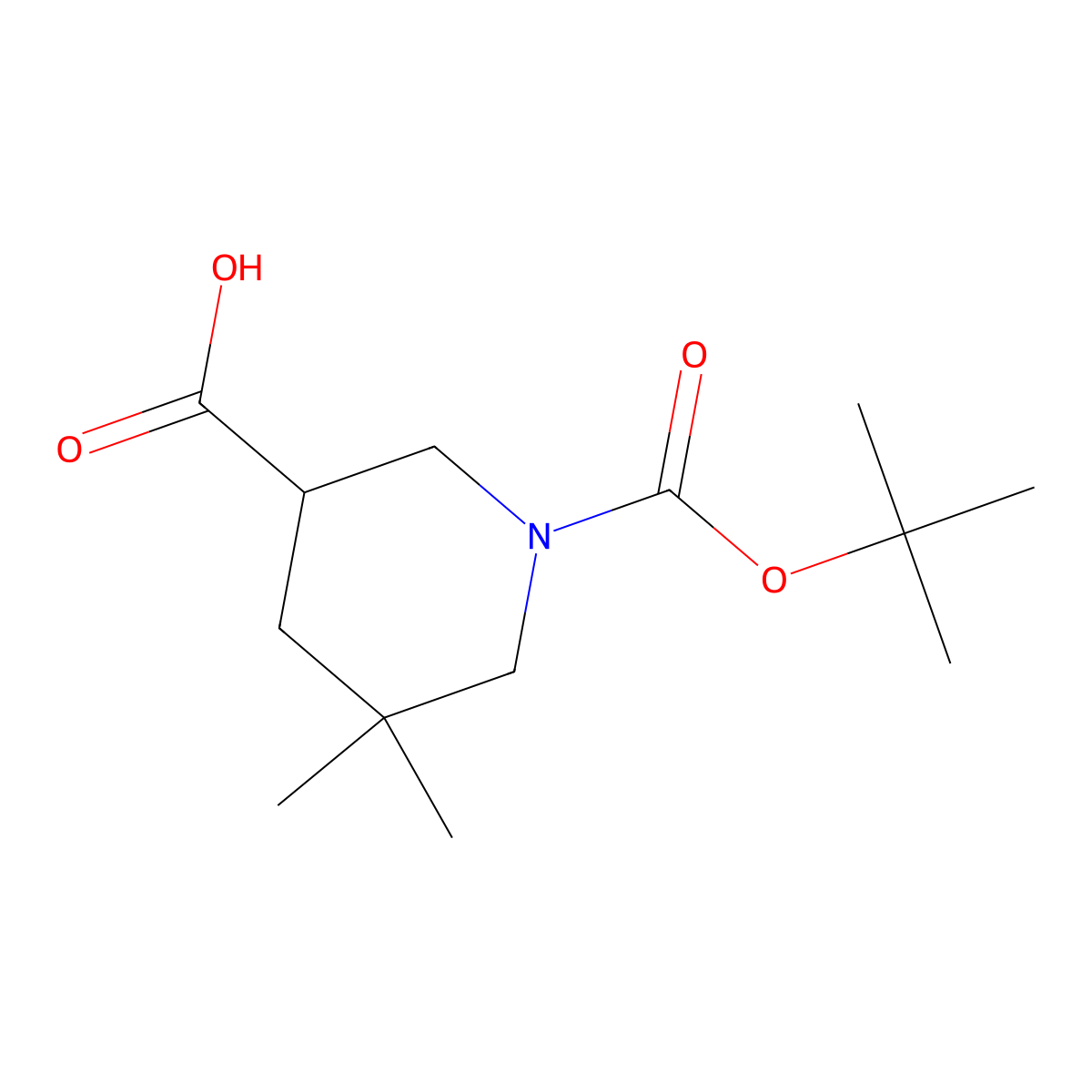 1-[(Tert-butoxy)carbonyl]-5,5-dimethylpiperidine-3-carboxylic acid molecular structure, CAS 1781347-99-6