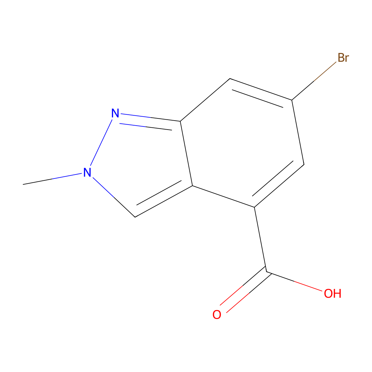 6-bromo-2-methyl-2H-indazole-4-carboxylic acid molecular structure, CAS 1781348-89-7