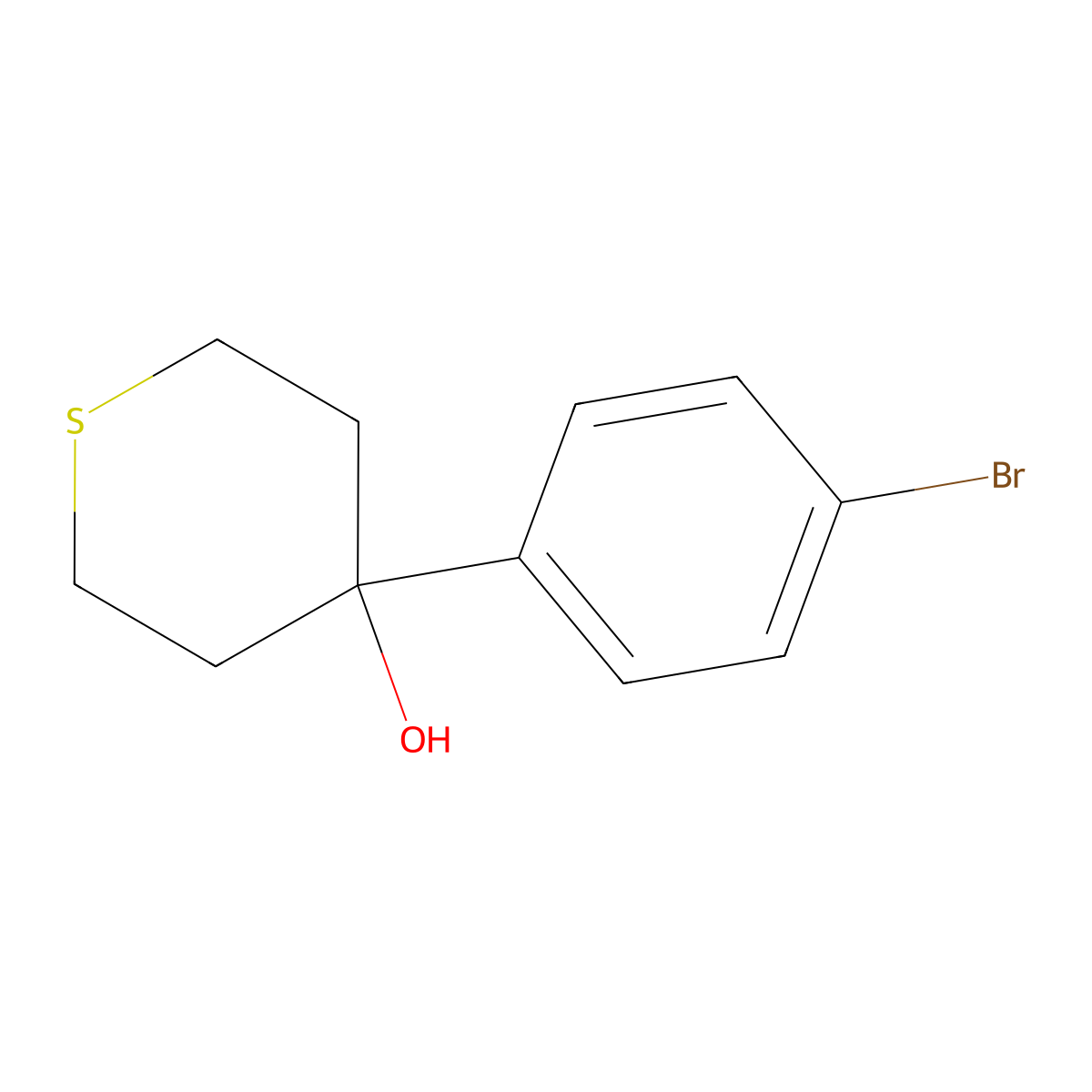 4-(4-Bromophenyl)thian-4-ol molecular structure, CAS 1781352-43-9