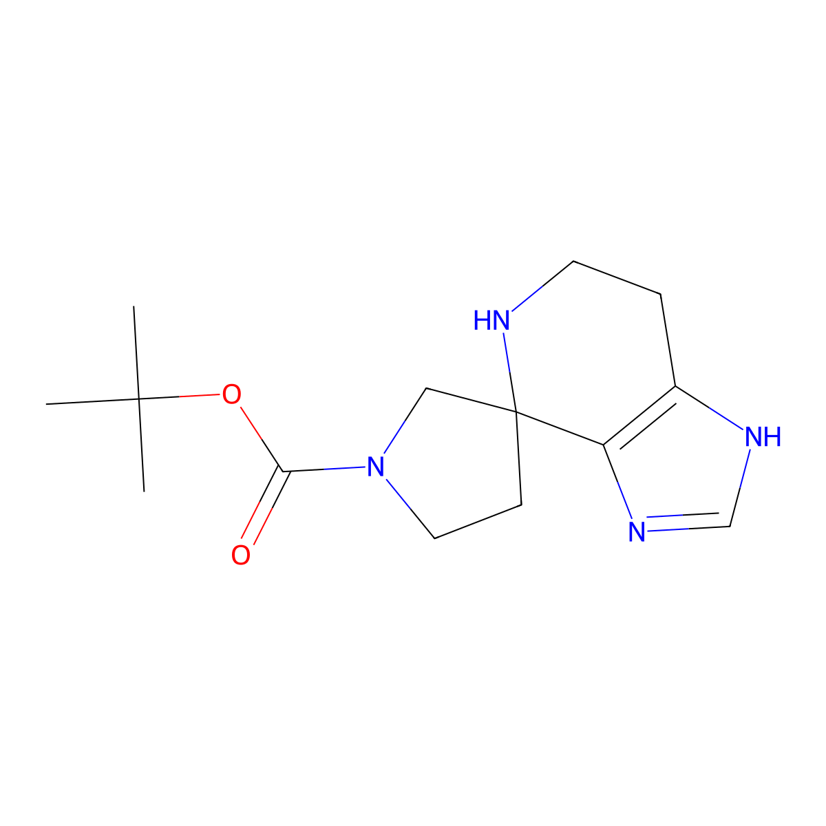 Tert-butyl 3,5,6,7-tetrahydrospiro[imidazo[4,5-c]pyridine-4,3'-pyrrolidine]-1'-carboxylate molecular structure, CAS 1781357-41-2