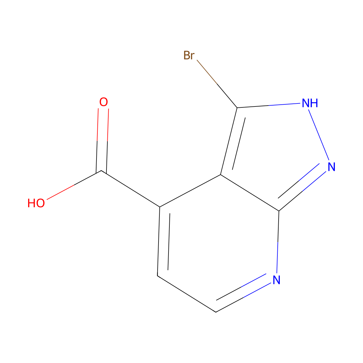 3-bromo-1H-pyrazolo[3,4-b]pyridine-4-carboxylic acid molecular structure, CAS 1781370-35-1