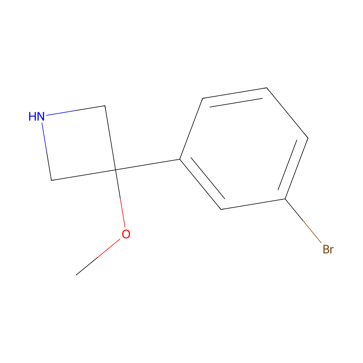 3-(3-Bromophenyl)-3-methoxyazetidine molecular structure, CAS 1781370-76-0
