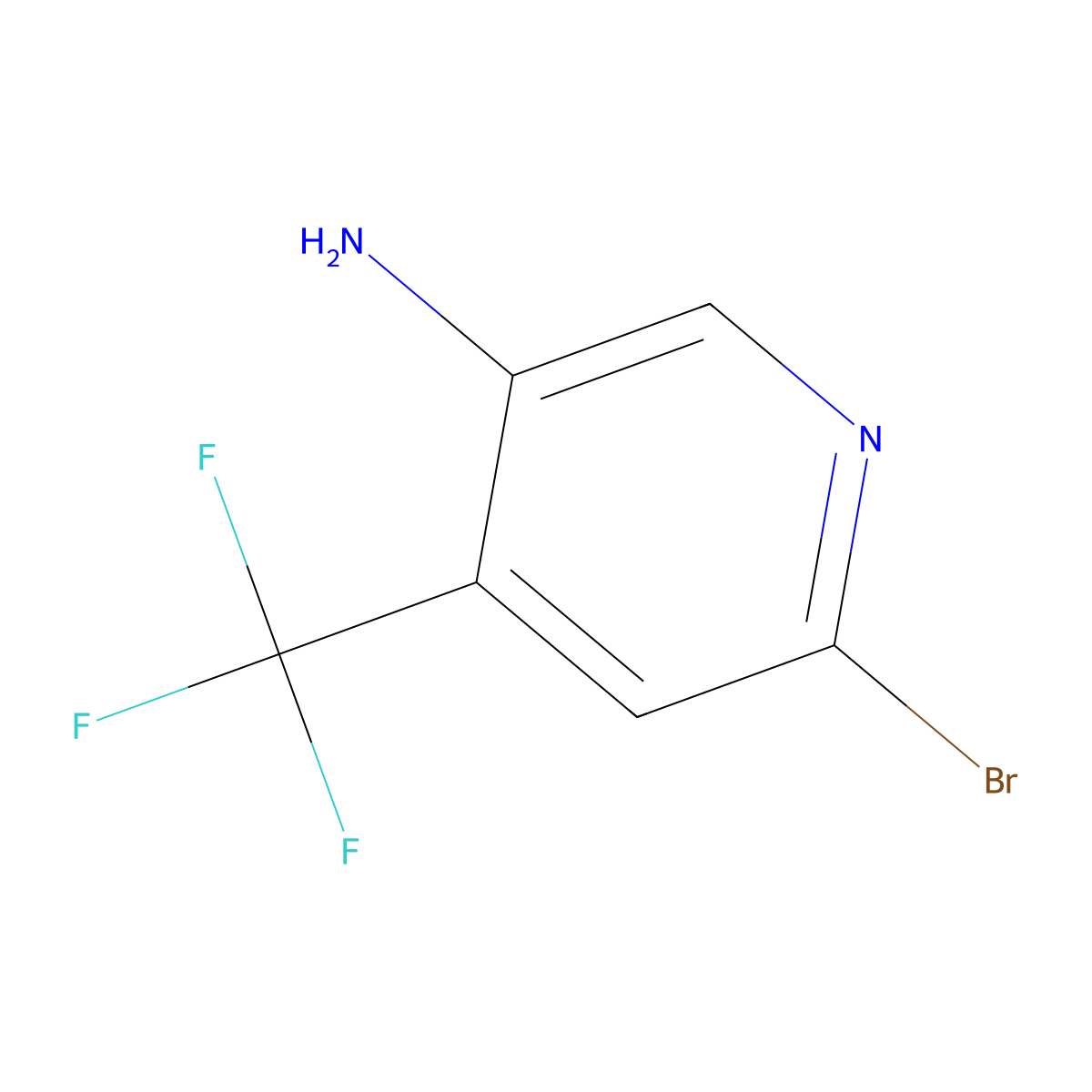 5-Amino-2-bromo-4-(trifluoromethyl)pyridine molecular structure, CAS 1781375-58-3