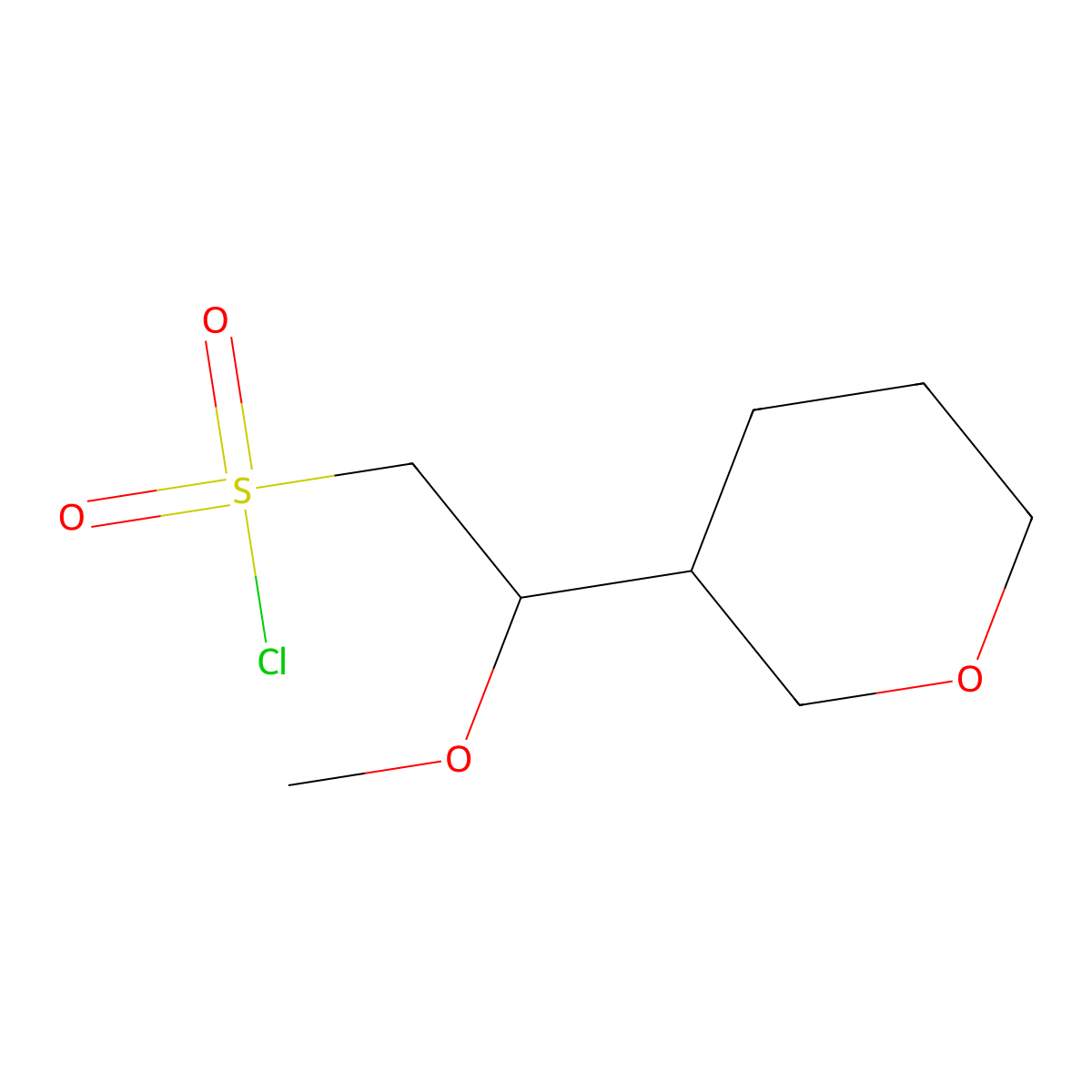 2-Methoxy-2-(oxan-3-yl)ethane-1-sulfonyl chloride molecular structure, CAS 1781380-26-4
