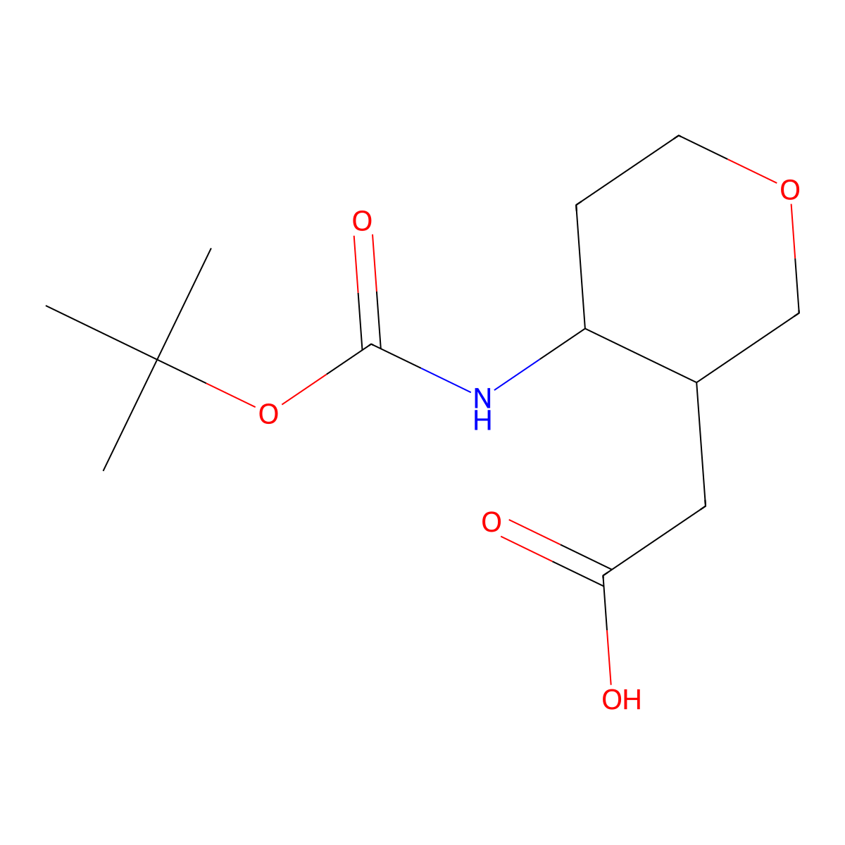 2-(4-{[(Tert-butoxy)carbonyl]amino}oxan-3-yl)acetic acid molecular structure, CAS 1781386-59-1
