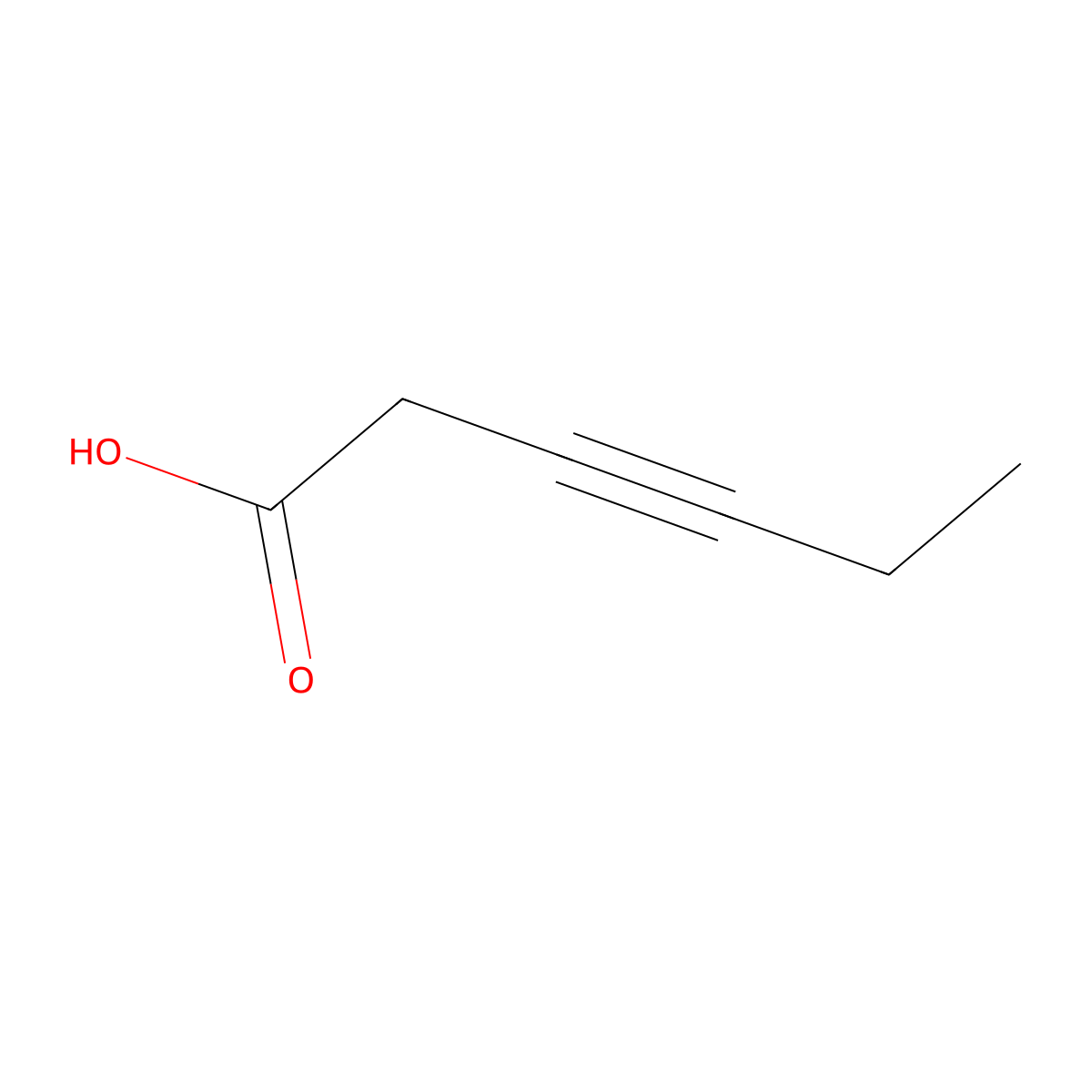 3-Hexynoic acid molecular structure, CAS 17814-72-1