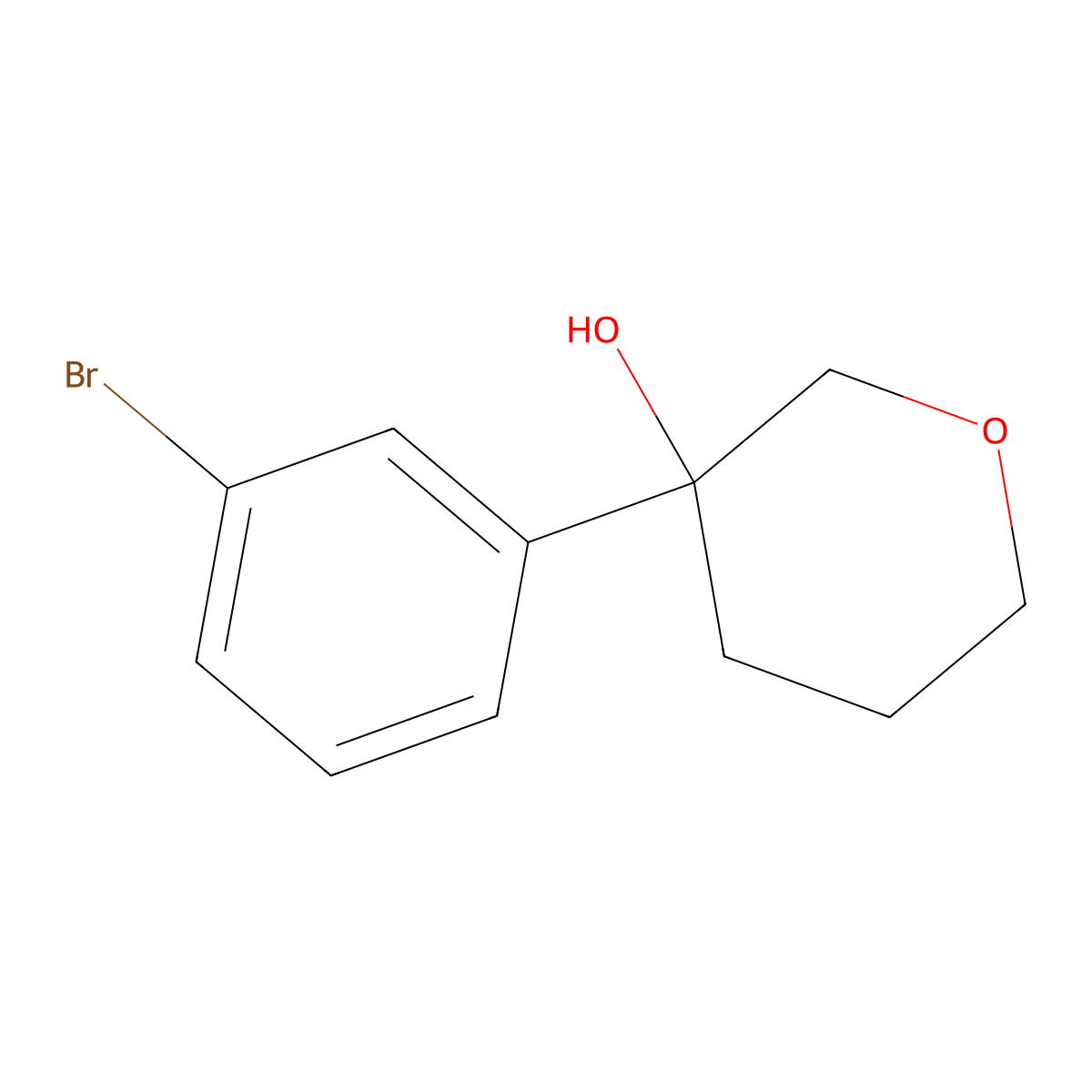 3-(3-Bromophenyl)oxan-3-ol molecular structure, CAS 1781424-73-4