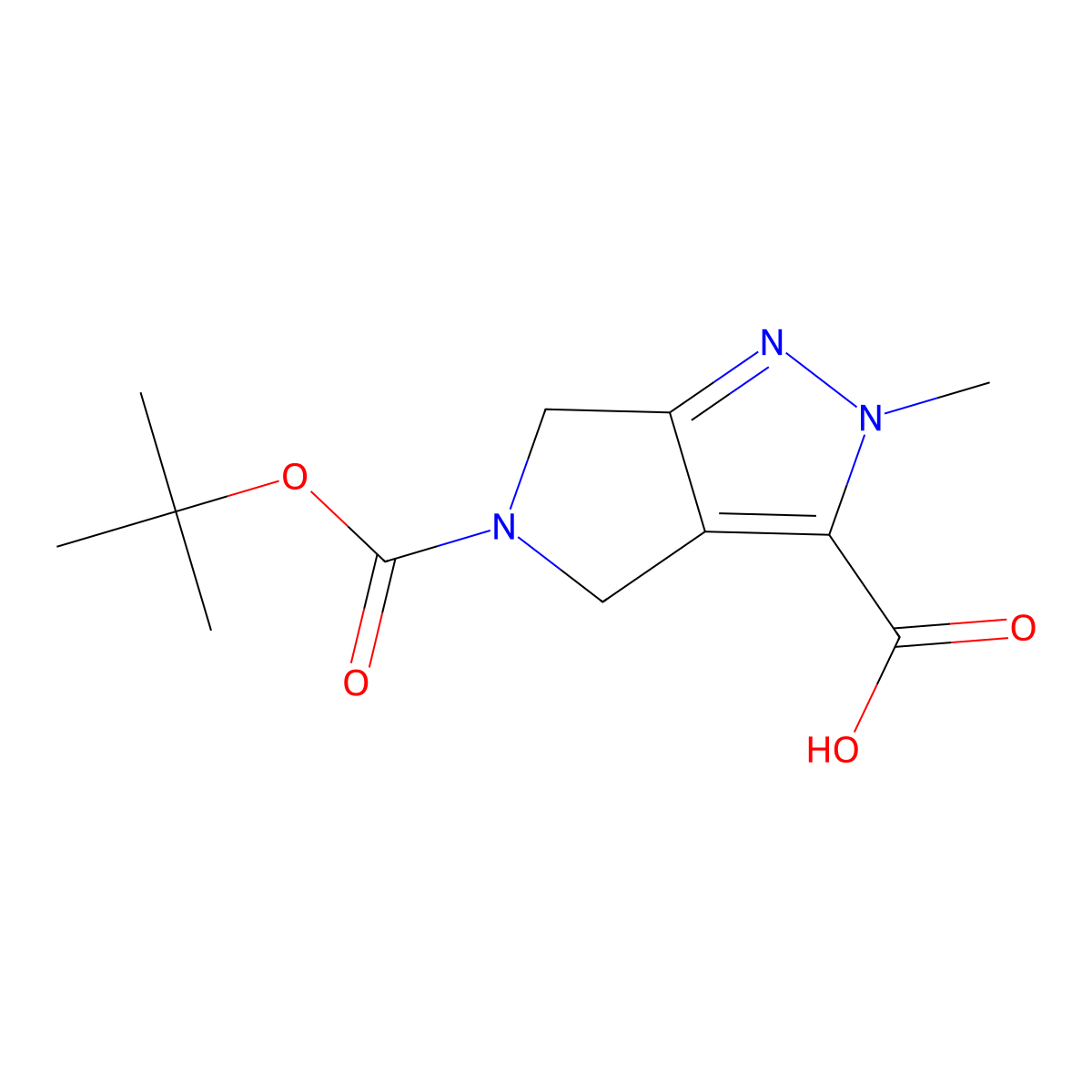5-(Tert-butoxycarbonyl)-2-methyl-2,4,5,6-tetrahydropyrrolo[3,4-c]pyrazole-3-carboxylic acid molecular structure, CAS 1781427-83-5