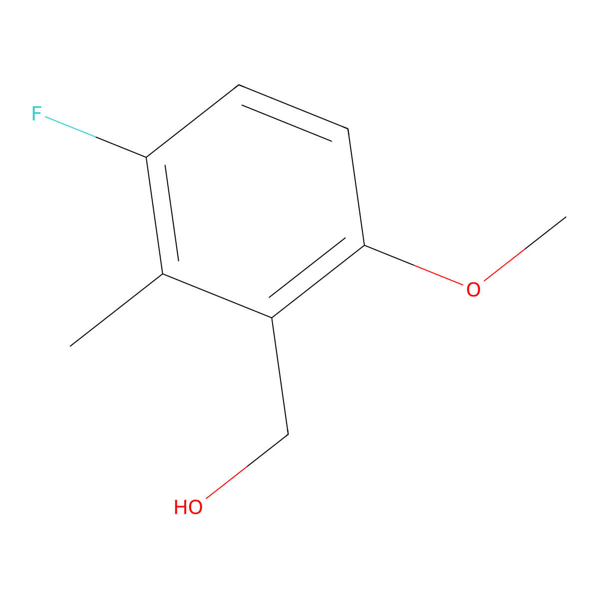(3-Fluoro-6-methoxy-2-methylphenyl)methanol molecular structure, CAS 1781429-52-4