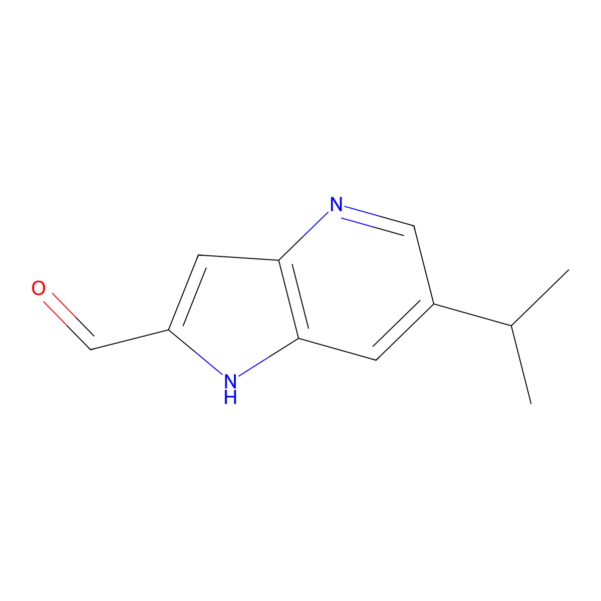 6-(propan-2-yl)-1H-pyrrolo[3,2-b]pyridine-2-carbaldehyde molecular structure, CAS 1781435-71-9