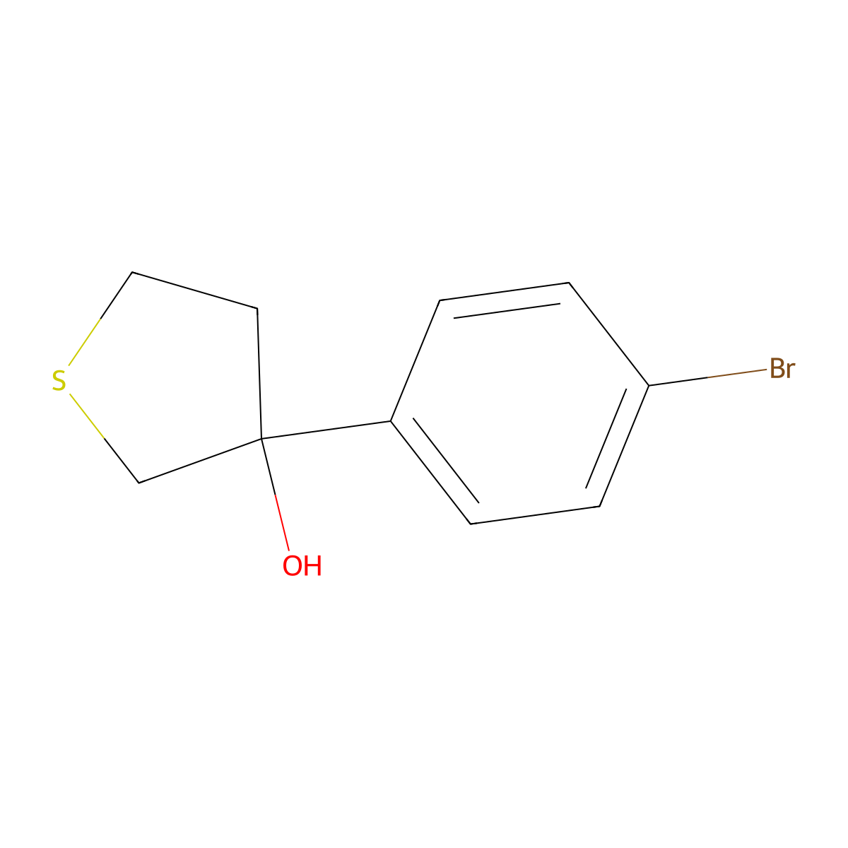 3-(4-Bromophenyl)thiolan-3-ol molecular structure, CAS 1781436-19-8