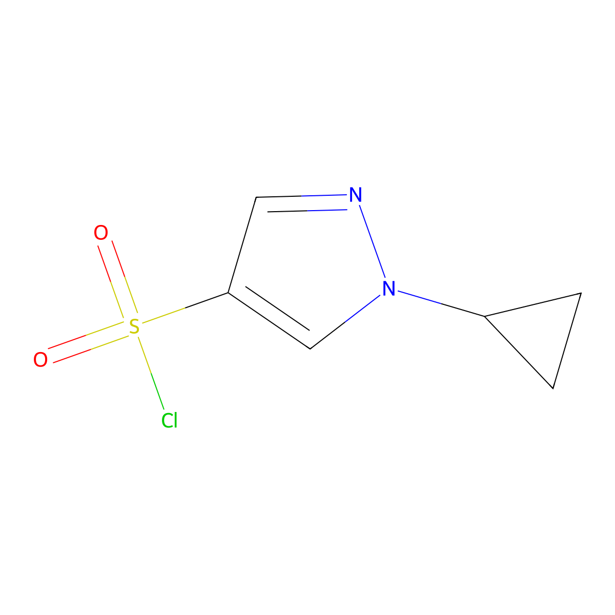 1-cyclopropyl-1H-pyrazole-4-sulfonylchloride molecular structure, CAS 1781437-05-5