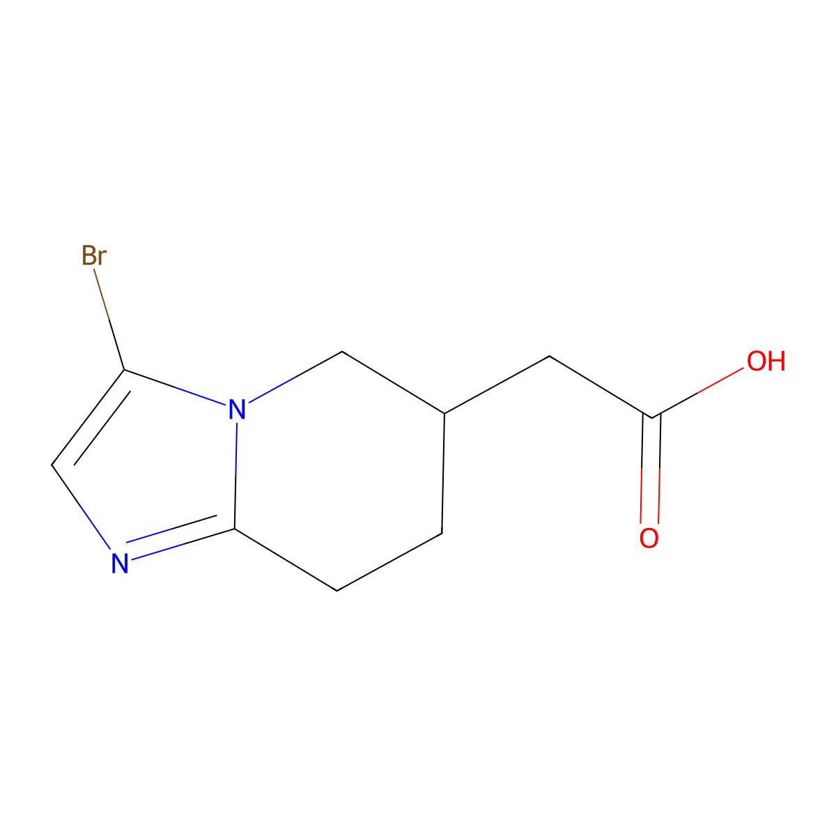 2-(3-Bromo-5,6,7,8-tetrahydroimidazo[1,2-a]pyridin-6-yl)acetic acid molecular structure, CAS 1781439-01-7