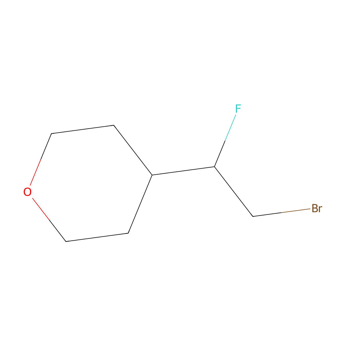 4-(2-Bromo-1-fluoroethyl)oxane molecular structure, CAS 1781442-89-4