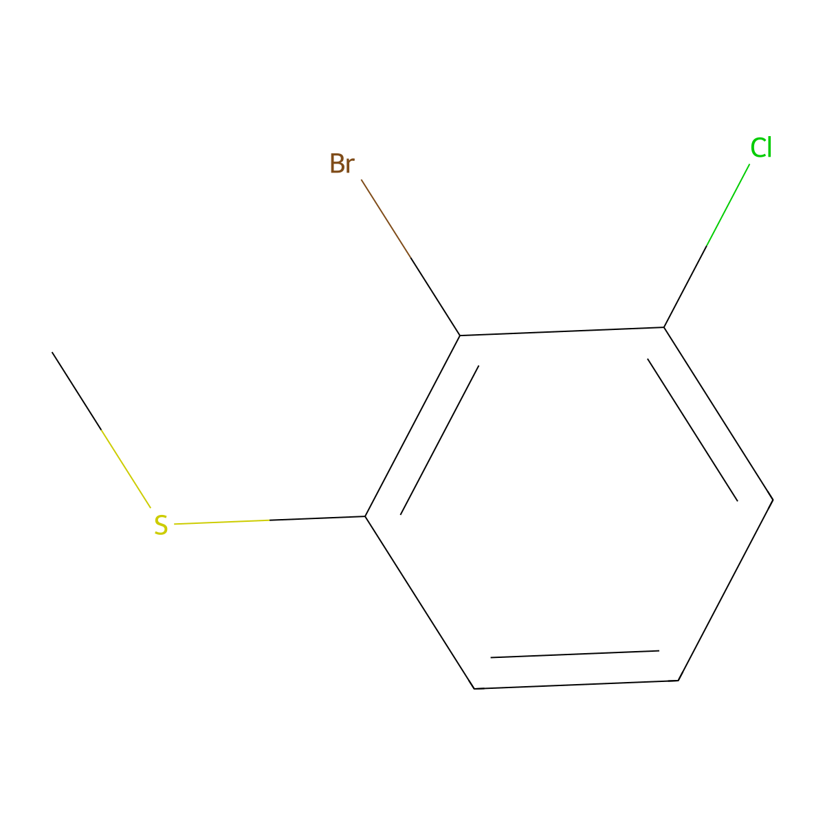(2-Bromo-3-chlorophenyl)(methyl)sulfane molecular structure, CAS 1781446-99-8