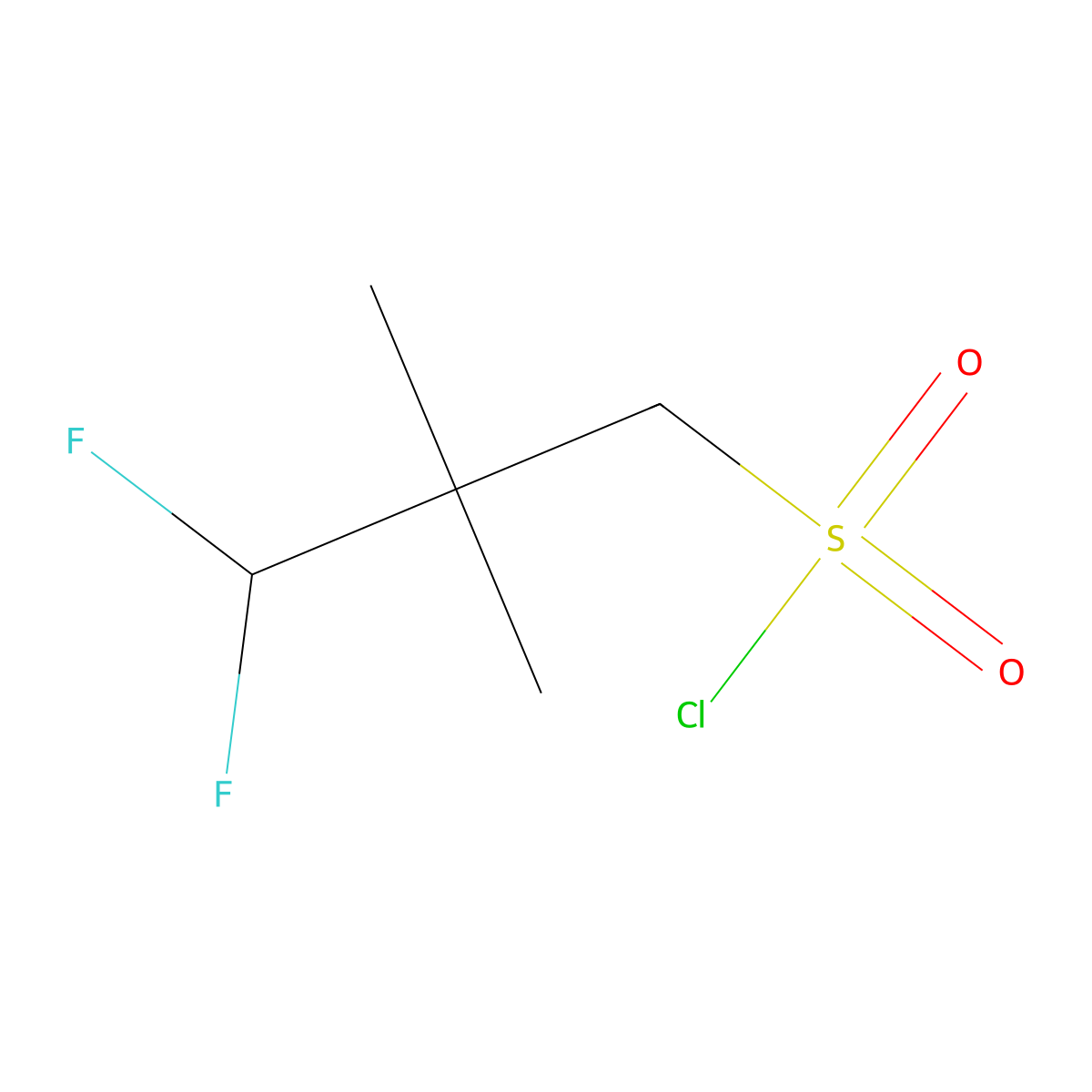 3,3-Difluoro-2,2-dimethylpropane-1-sulfonyl chloride molecular structure, CAS 1781448-62-1