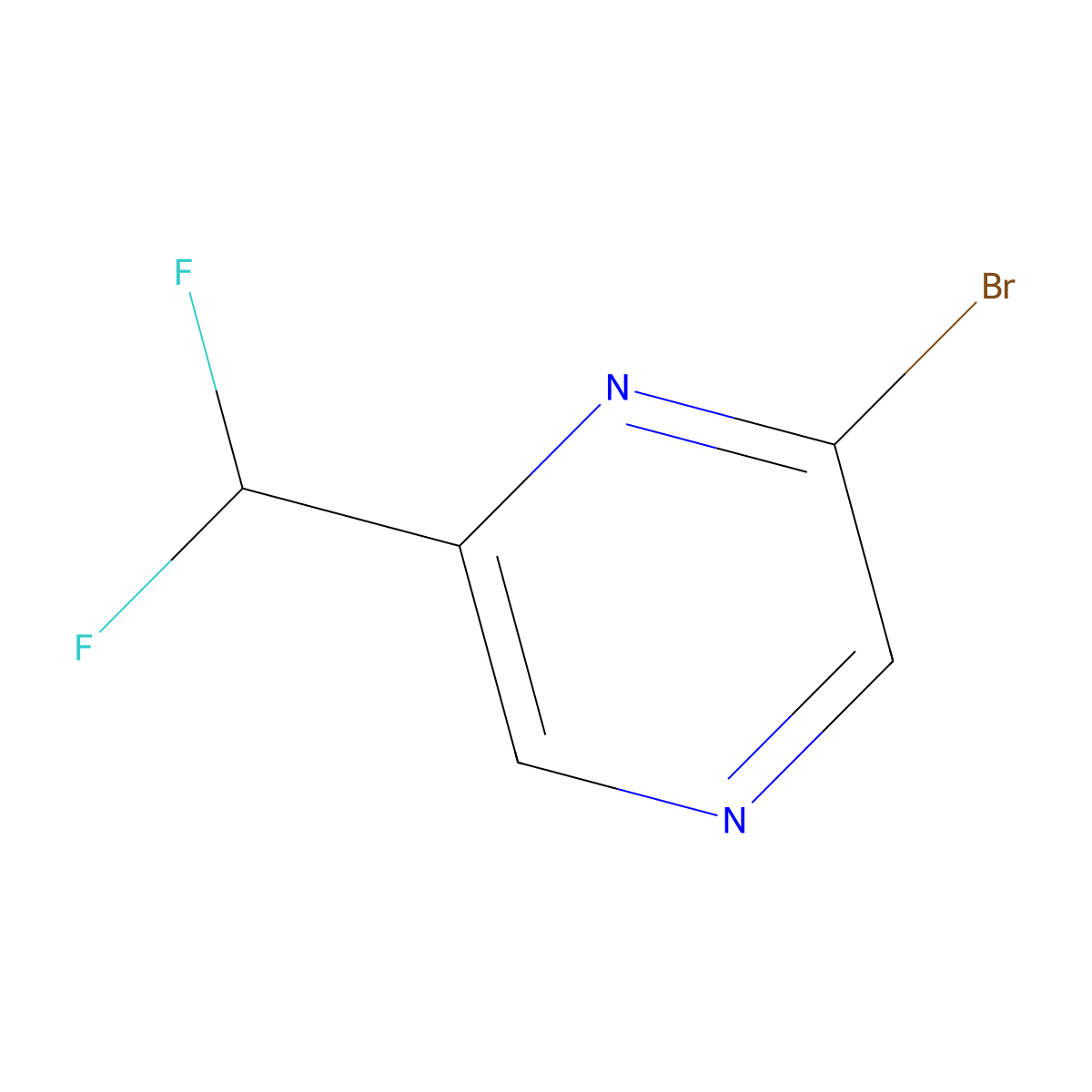 2-Bromo-6-(difluoromethyl)pyrazine molecular structure, CAS 1781453-12-0