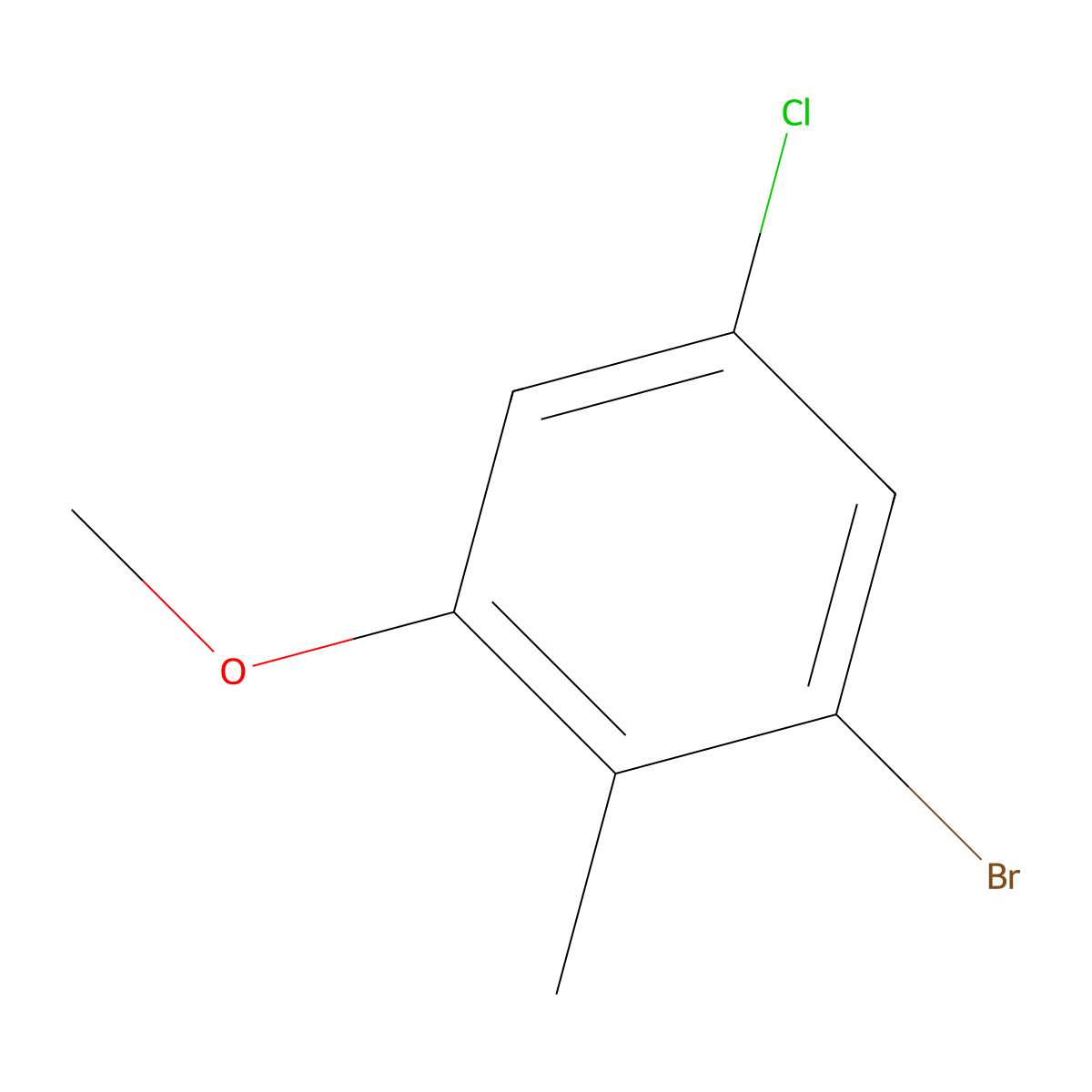 1-Bromo-5-chloro-3-methoxy-2-methylbenZene molecular structure, CAS 1781454-14-5