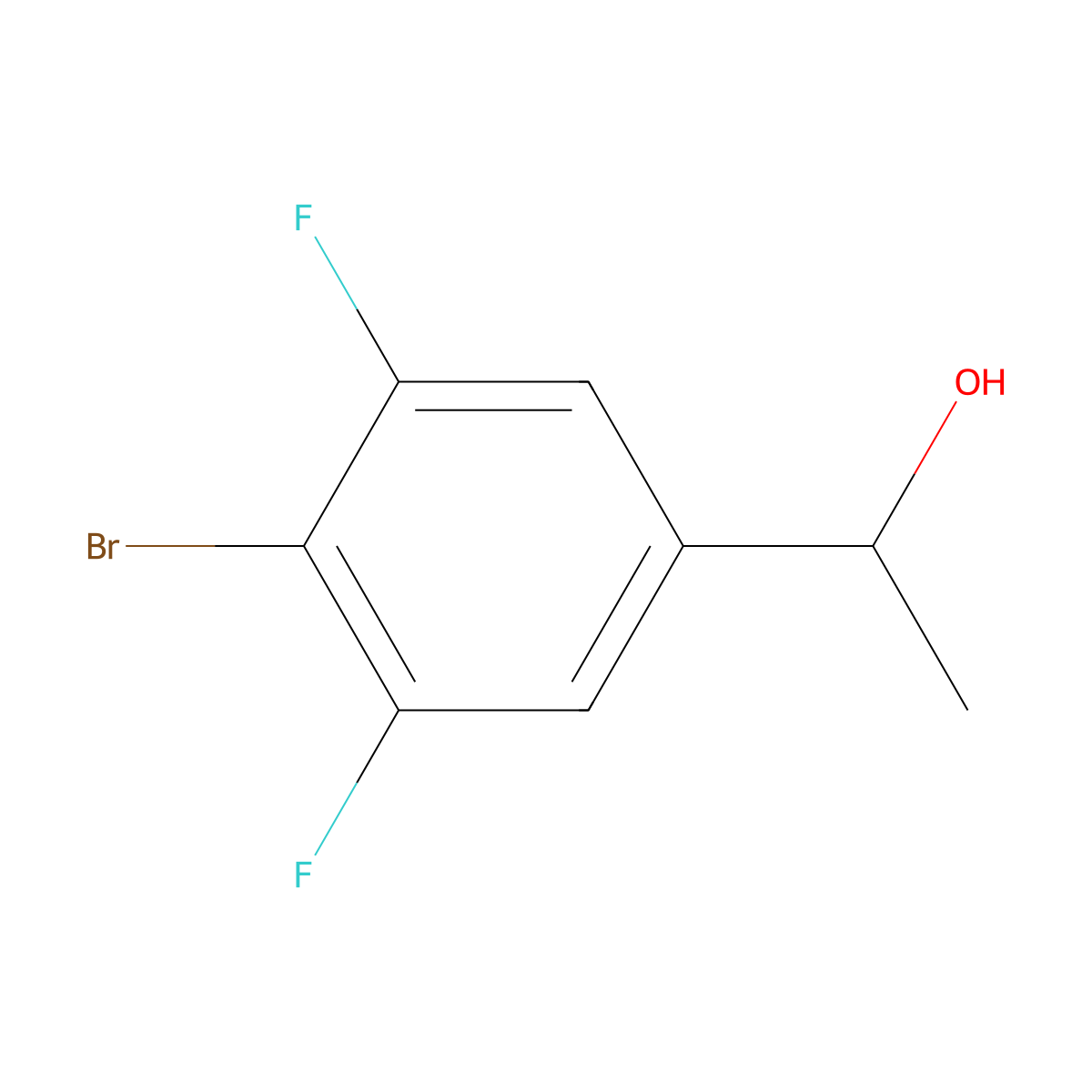 1-(4-Bromo-3,5-difluorophenyl)ethanol molecular structure, CAS 1781454-64-5