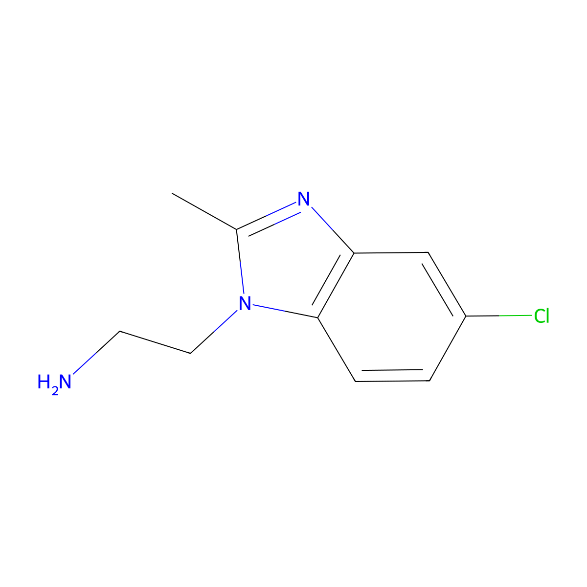 2-(5-chloro-2-methyl-1H-1,3-benzodiazol-1-yl)ethan-1-amine molecular structure, CAS 1781454-82-7