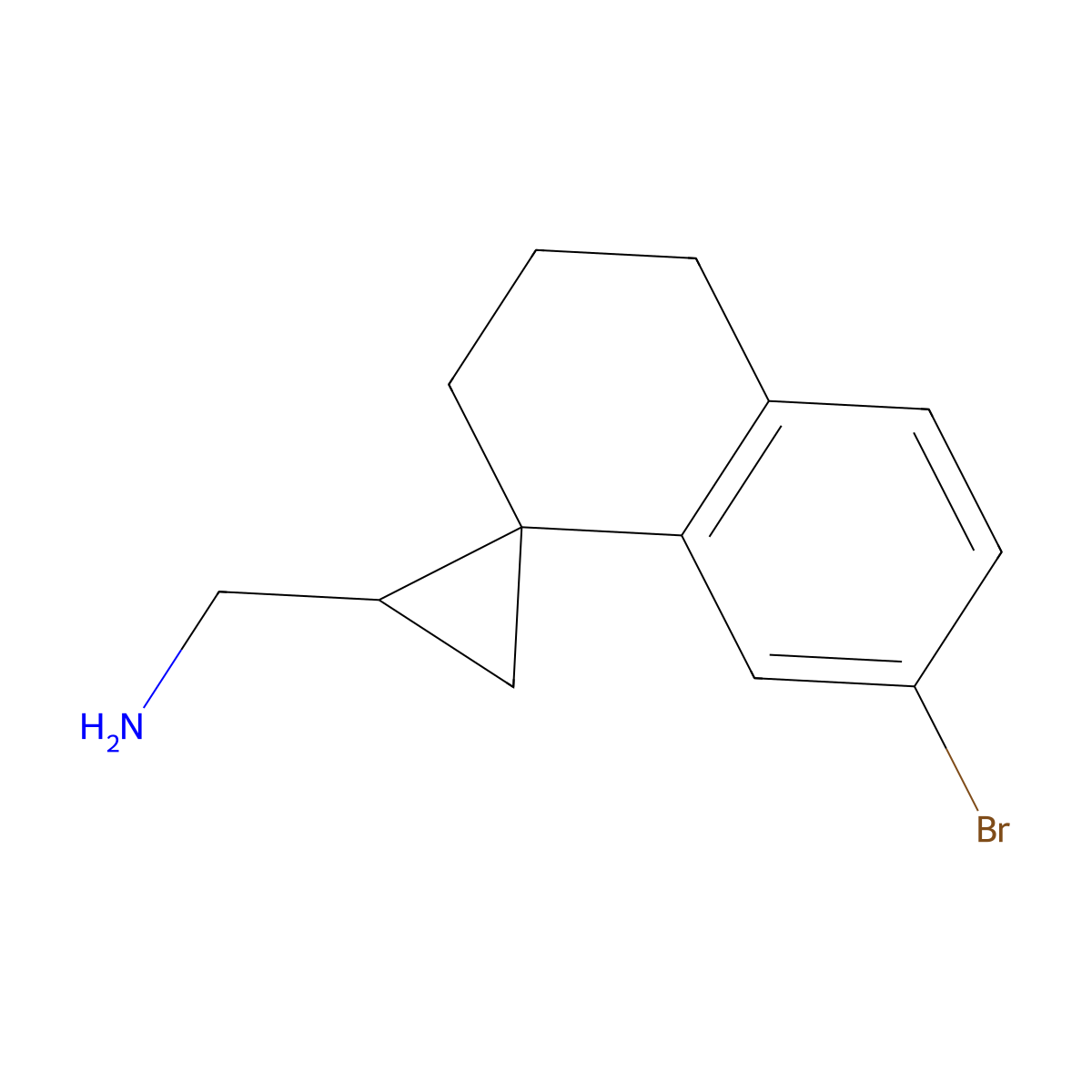 (7'-bromo-3',4'-dihydro-2'H-spiro(cyclopropane-1,1'-naphthalene)-3-yl)methanamine molecular structure, CAS 1781457-55-3