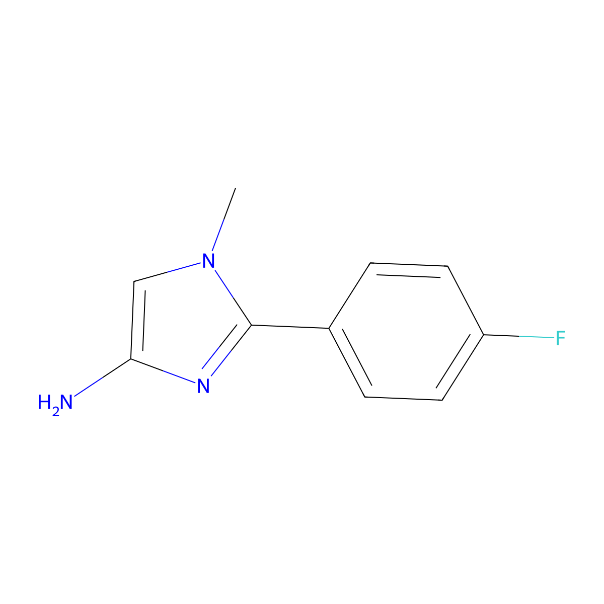 2-(4-fluorophenyl)-1-methyl-1H-imidazol-4-amine molecular structure, CAS 1781458-37-4