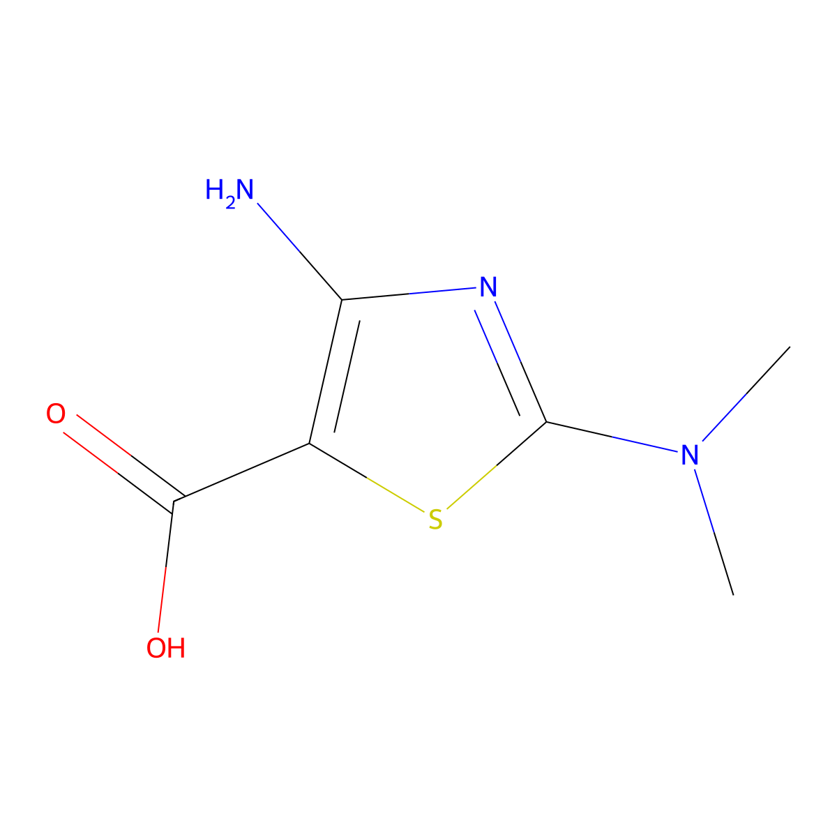 4-Amino-2-(dimethylamino)-1,3-thiazole-5-carboxylic acid molecular structure, CAS 1781458-97-6
