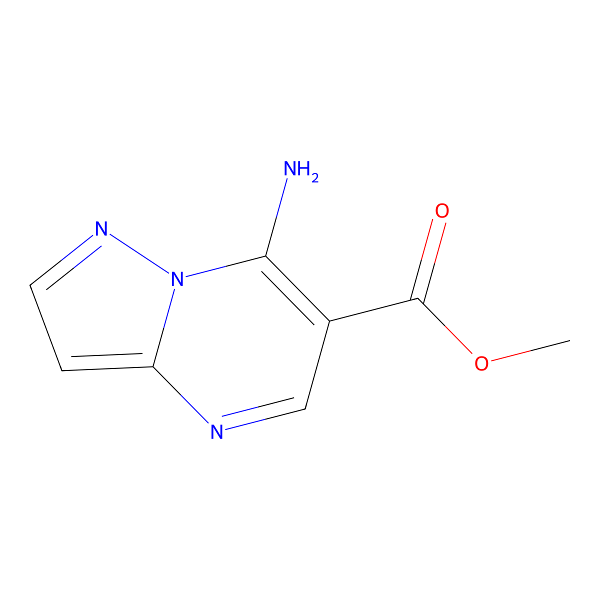 Methyl 7-aminopyrazolo[1,5-a]pyrimidine-6-carboxylate molecular structure, CAS 1781460-30-7