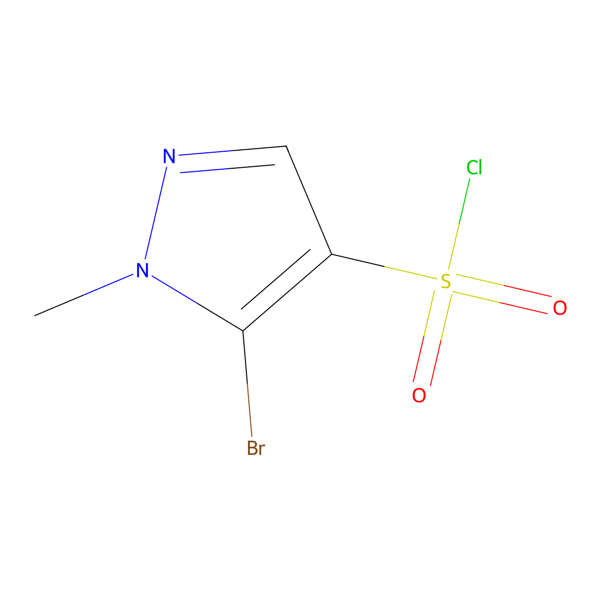 5-bromo-1-methyl-1H-pyrazole-4-sulfonyl chloride molecular structure, CAS 1781461-27-5