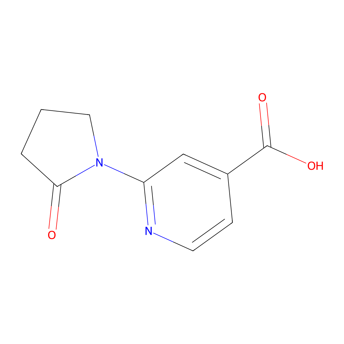 2-(2-Oxopyrrolidin-1-yl)pyridine-4-carboxylic acid molecular structure, CAS 1781461-41-3
