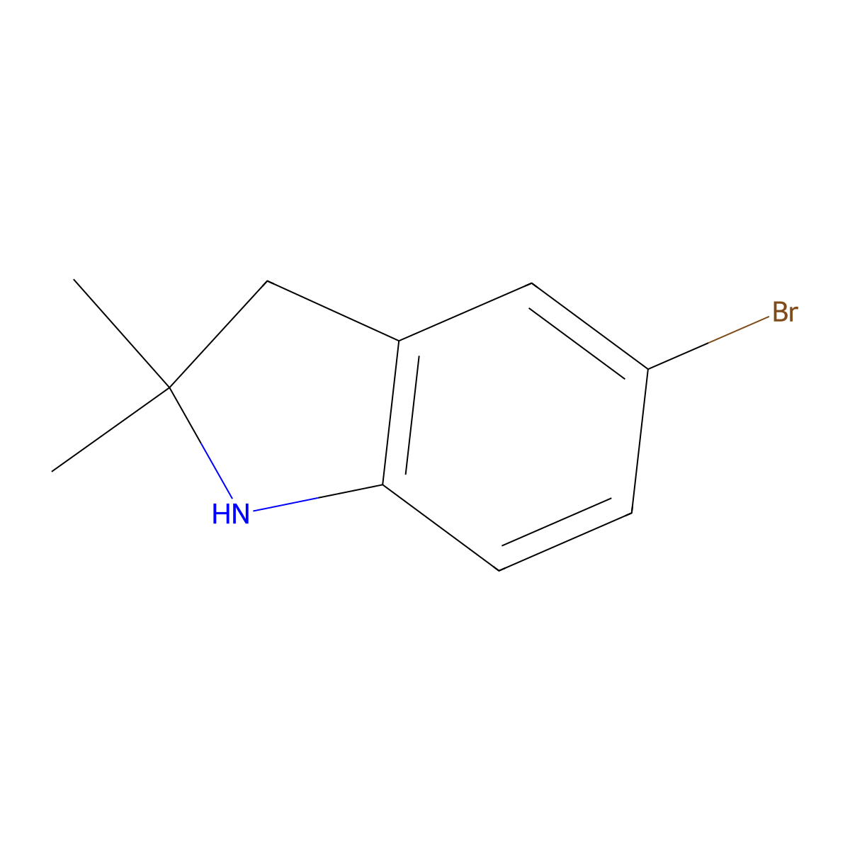 5-bromo-2,2-dimethyl-2,3-dihydro-1H-indole molecular structure, CAS 1781471-47-3