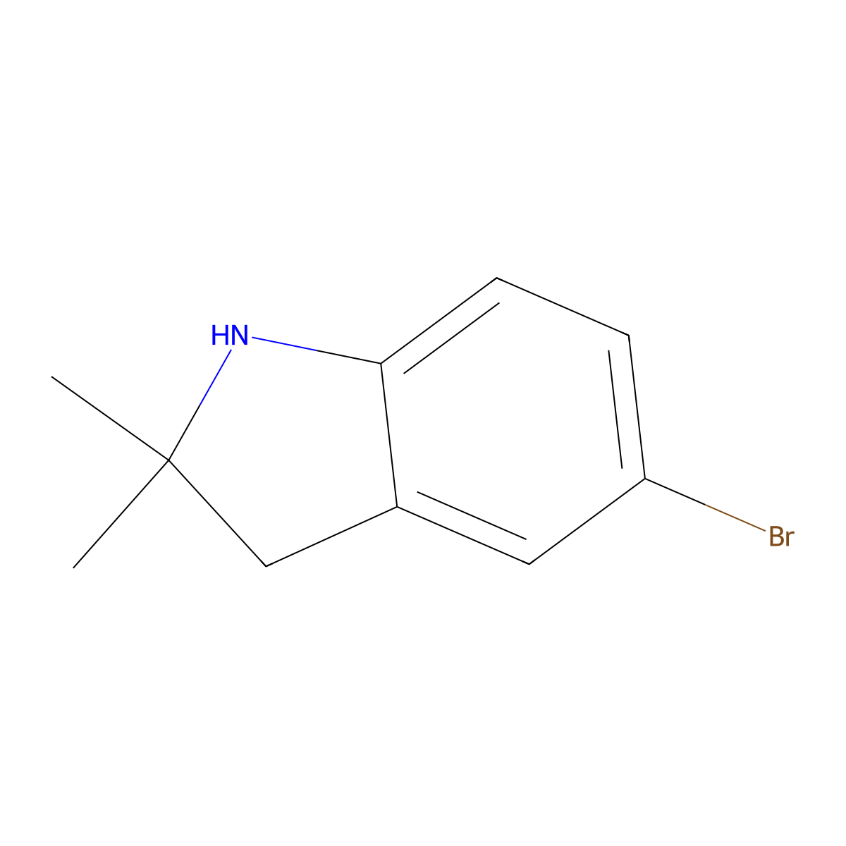 5-bromo-2,2-dimethyl-2,3-dihydro-1H-indole molecular structure, CAS 1781471-47-3
