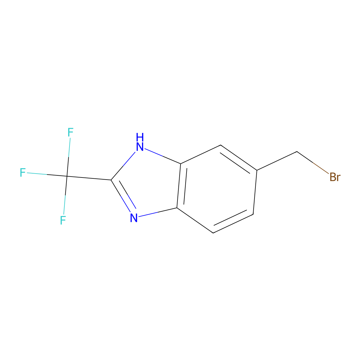 5-(bromomethyl)-2-(trifluoromethyl)-1H-1,3-benzodiazole molecular structure, CAS 1781472-20-5