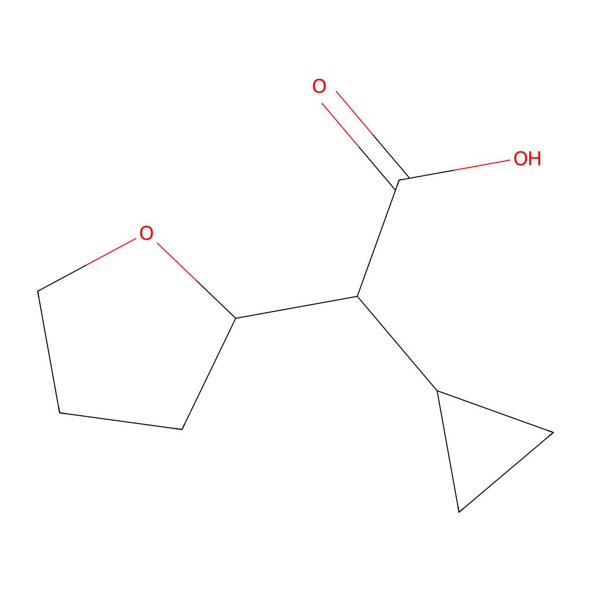 2-Cyclopropyl-2-(oxolan-2-yl)acetic acid molecular structure, CAS 1781476-00-3