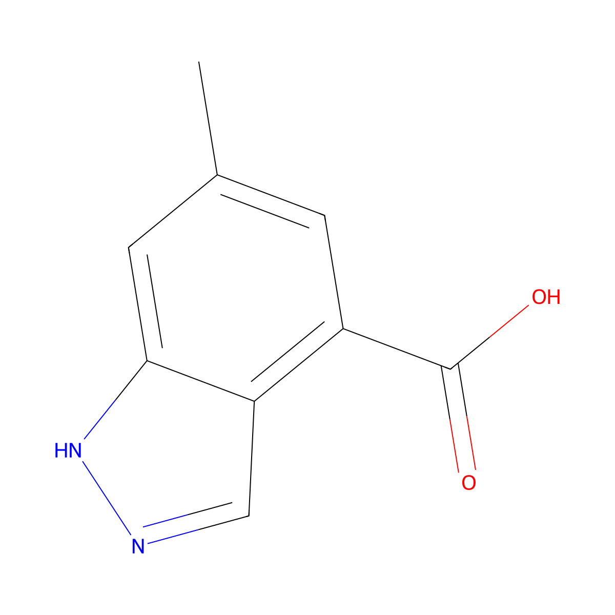 6-methyl-1H-indazole-4-carboxylic acid molecular structure, CAS 1781485-13-9