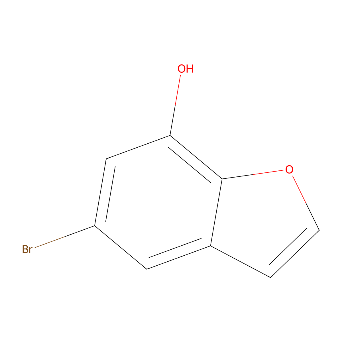 5-Bromo-1-benzofuran-7-ol molecular structure, CAS 1781485-15-1